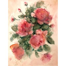 Roses, Original watercolor, artist Marina Stognieva